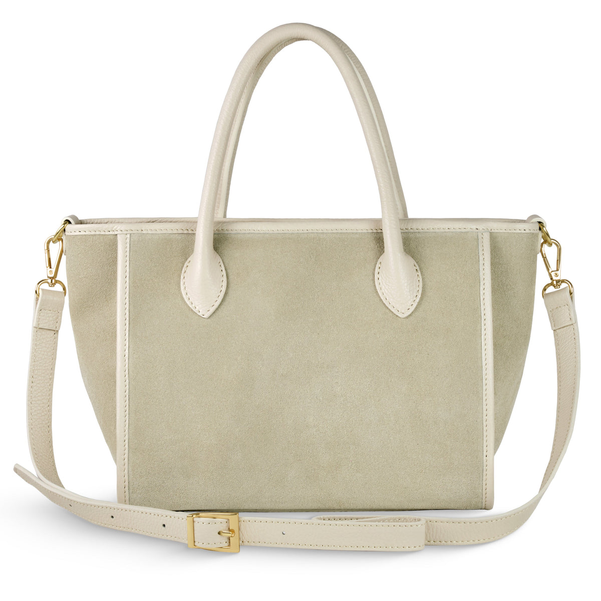 Italian Genuine Suede & Full-Grain Leather Top-Handle Bag | Alba