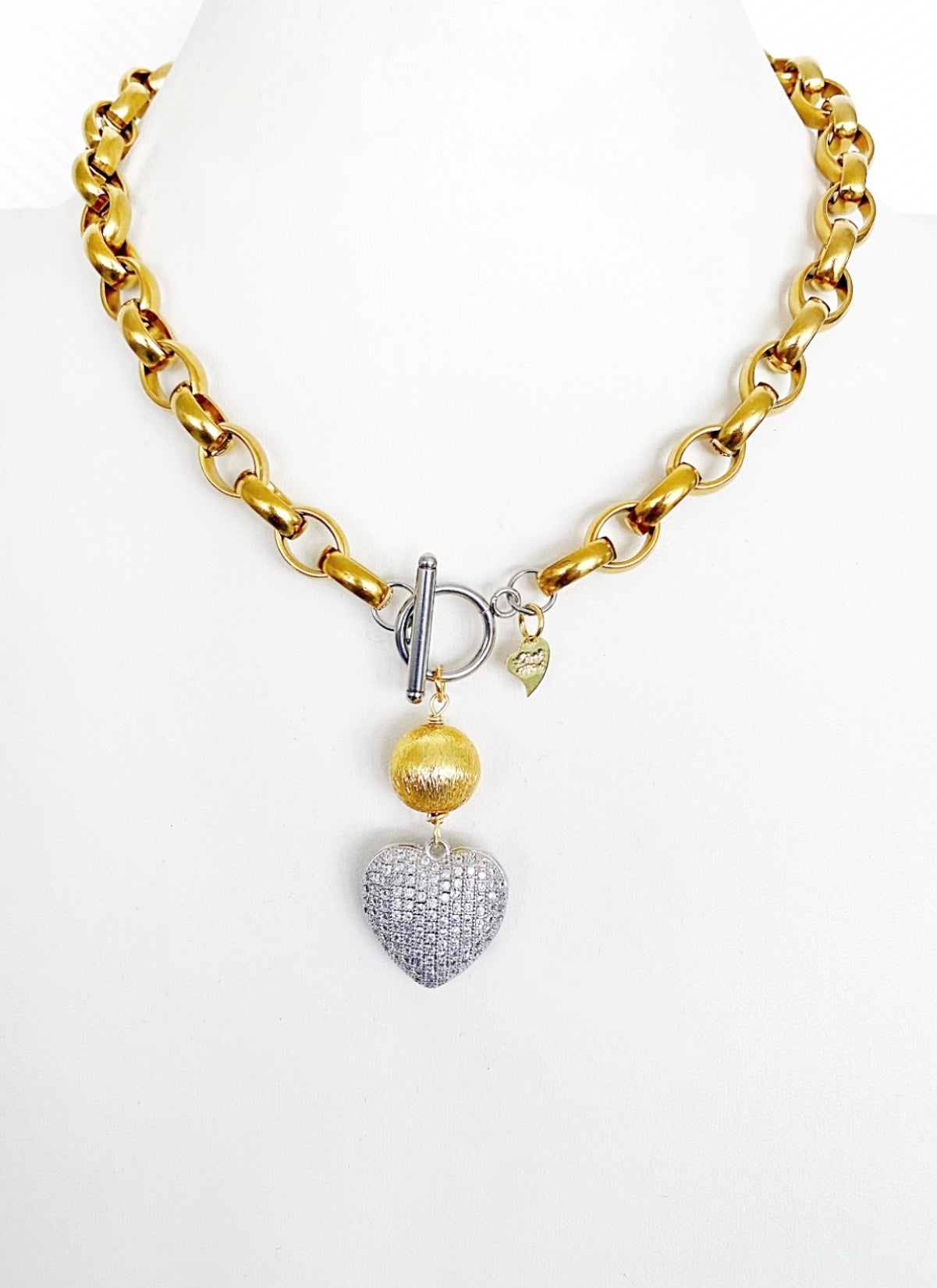 Marian heart necklace