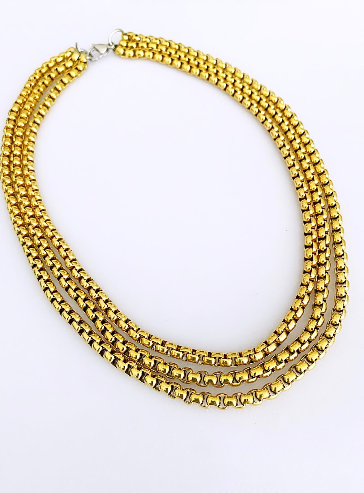 Eliza triple chain necklace